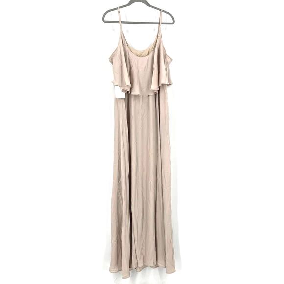 Show Me Your MuMu Caitlin Ruffle Maxi Dress Show Me The Ring Crisp XXL NWT - Picture 4 of 9